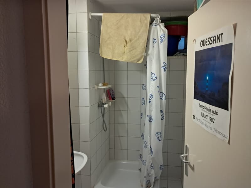 Grand salon et cuisine, une chambre et trois salles de bain. (3)
