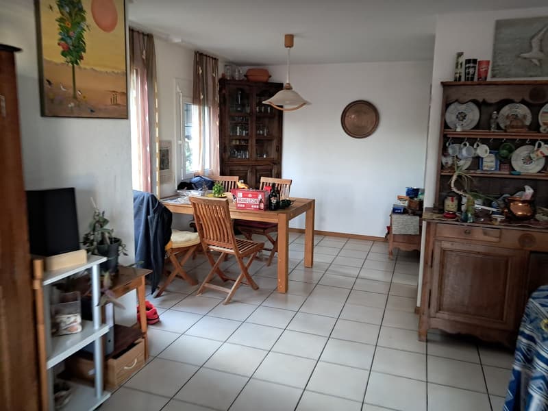 Grand salon et cuisine, une chambre et trois salles de bain. (9)