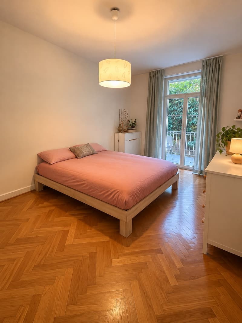 Charmante, grosszügige 2.5-Zimmer-Baumgartnerwohnung im Gundeli 72 m² mit grossem Balkon ins Grüne (9)