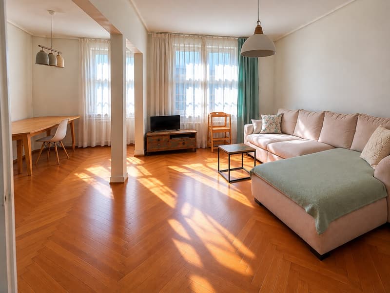 Charmante, grosszügige 2.5-Zimmer-Baumgartnerwohnung im Gundeli 72 m² mit grossem Balkon ins Grüne (3)