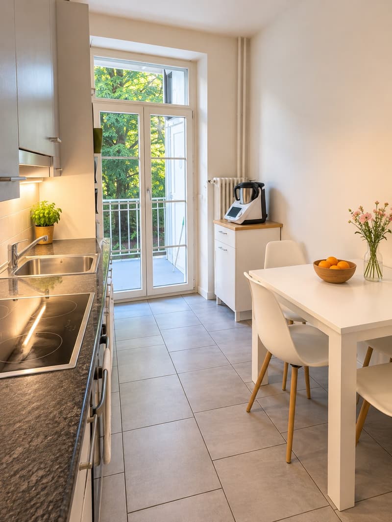 Charmante, grosszügige 2.5-Zimmer-Baumgartnerwohnung im Gundeli 72 m² mit grossem Balkon ins Grüne (7)