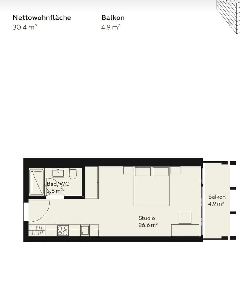 1 ½ Zimmer-Wohnung, 3066 Stettlen (5)