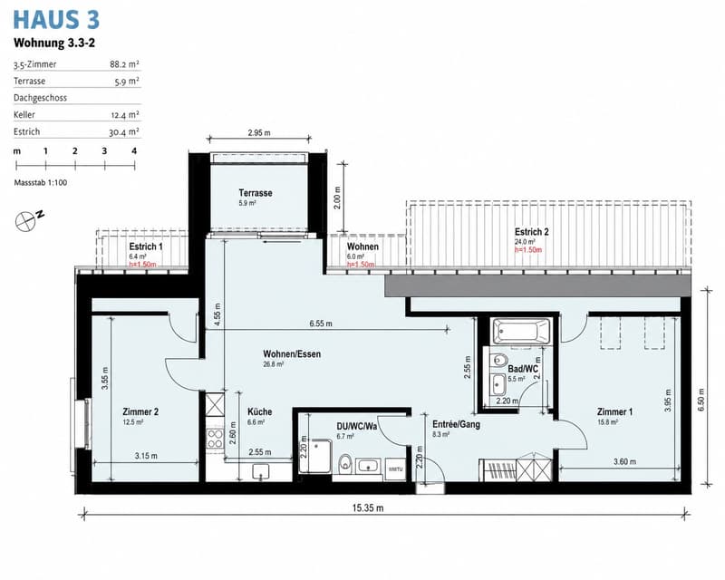 3 ½ Zimmer-Wohnung, 5646 Abtwil (7)