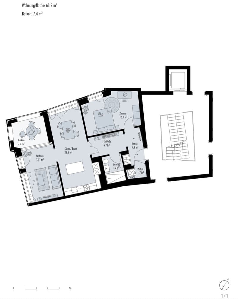 Bright, modern 2.5-room apartment with balcony and Uetliberg views Zurich Triemli (5)