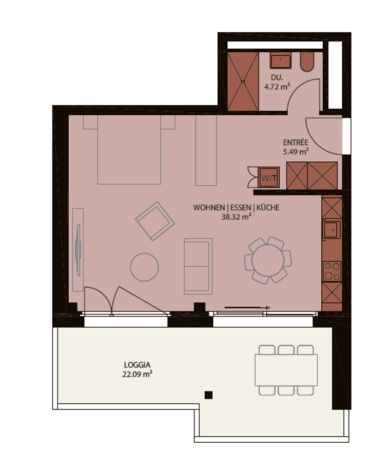 Cham | Modern 1.5-Room Apartment with Large Terrace & Parking | CHF 2'450 (5)