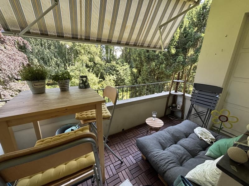 Gemütliche, zentrale 2-Zimmer-Wohnung mit Blick ins Grüne (10)