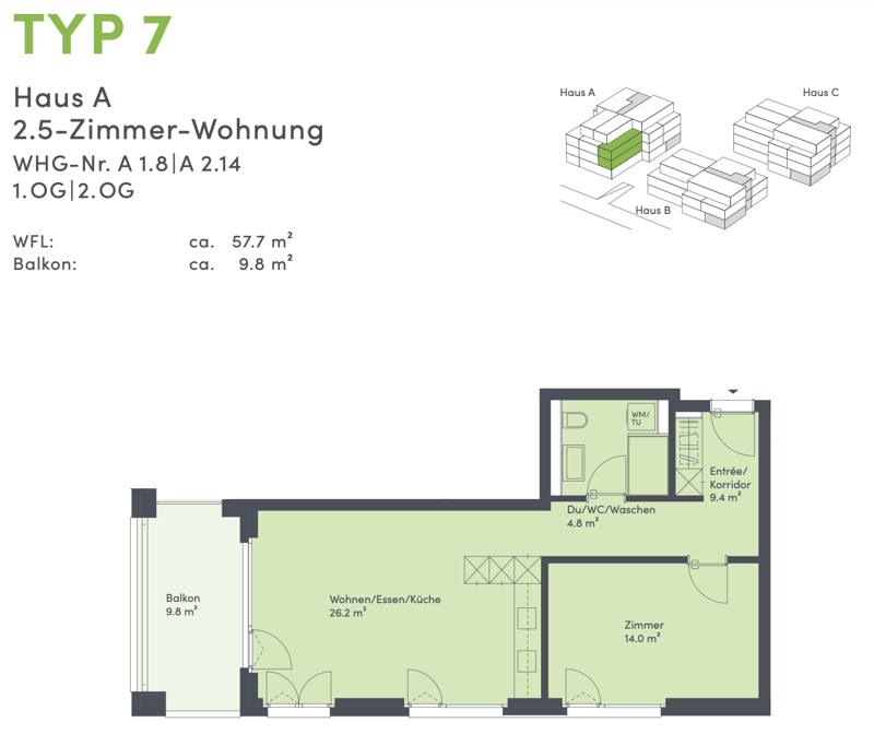 Moderne 2.5-Zimmer-Wohnung im 2. OG mit Balkon und eigenem Waschturm in der Überbauung Gerlis (10)