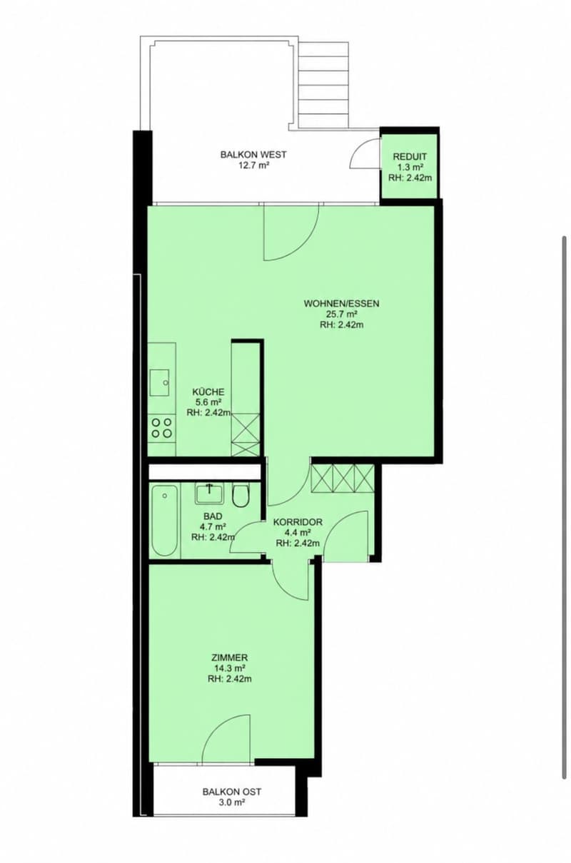 Helle 2.5-Zimmer-Wohnung mit 2 Balkonen in Zürich-Leimbach (6)