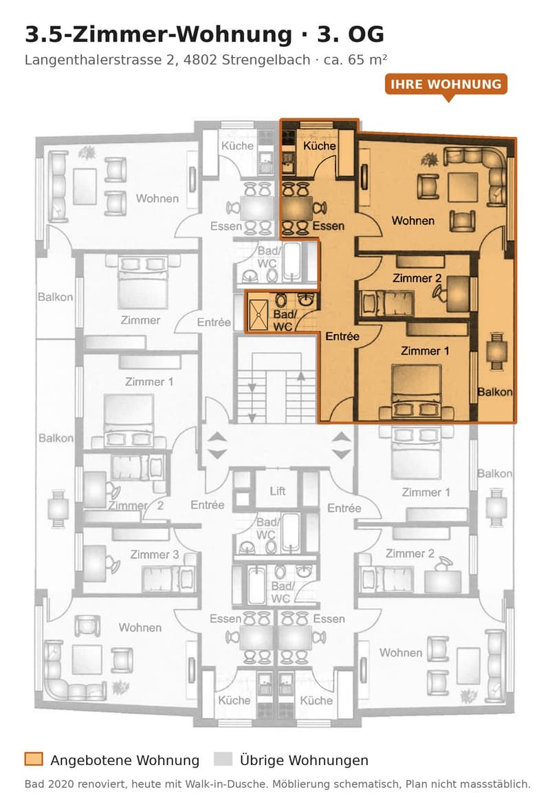 Renovierte 3.5-Zimmer-Wohnung mit gedecktem Balkon und Lift (2)