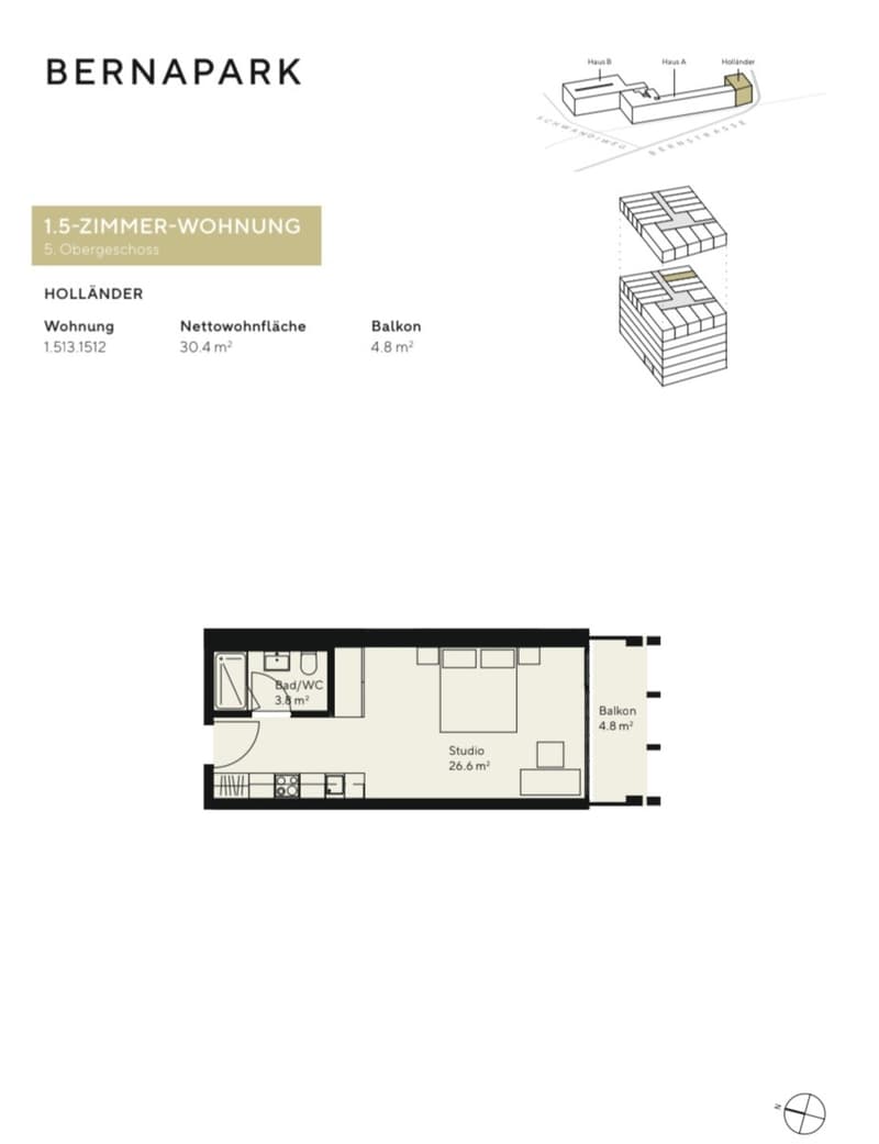 1 ½ Zimmer-Wohnung, 3066 Stettlen (5)
