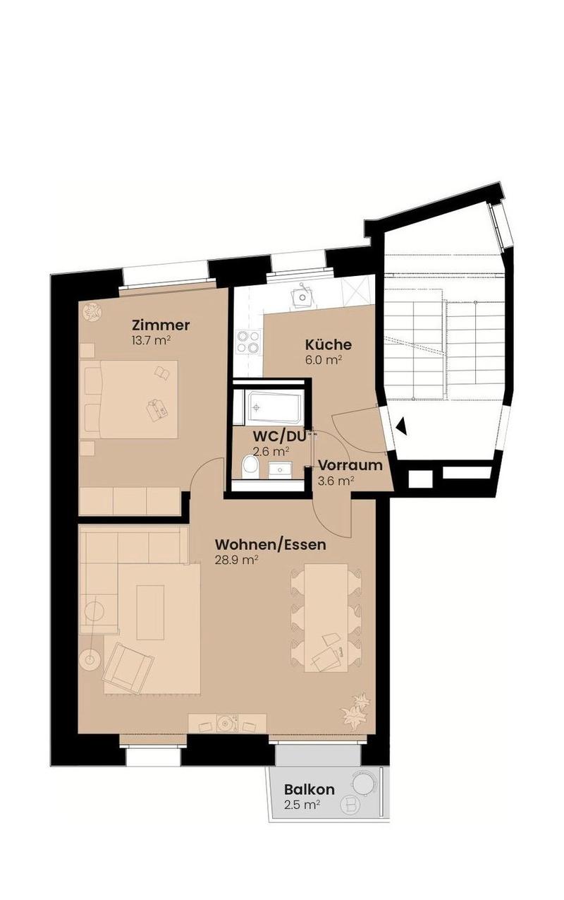 Renovated 2.5-room apartment with balcony in Zurich Seefeld (2)