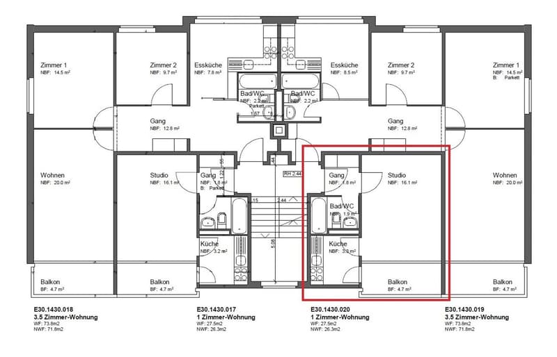 Befristet 2 Monate (Dez-Feb): Möblierte 1-Zi-Wohnung mit Balkon, Effretikon (7)