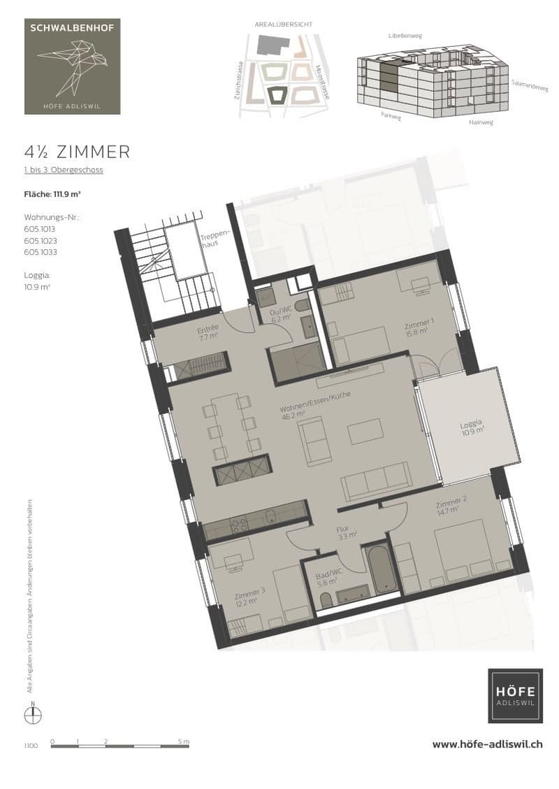 Moderne 4½-Zimmer-Wohnung mit grosser Loggia in Adliswil  Nachmieter per 16.11.2026 (2)