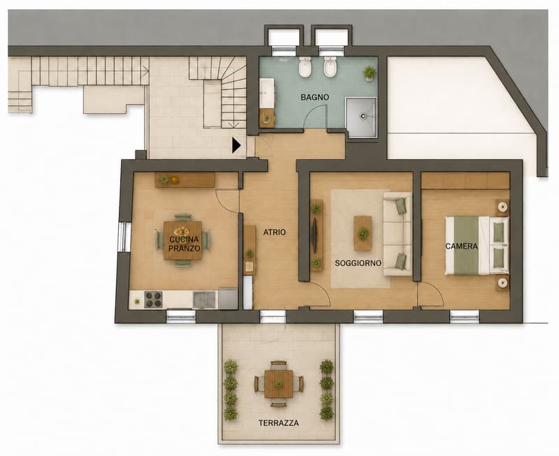 Casa con tre appartamenti immersa nel verde (7)