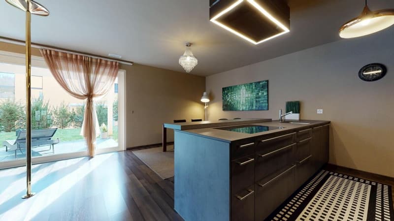 Appartement de jardin 4,5 pièces élégant avec garage et place de parking extérieure (5)