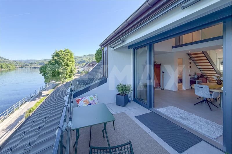 Rheinblick - Feeling like on vacation - 4.5-room maisonette apartment in Wallbach for sale (2)