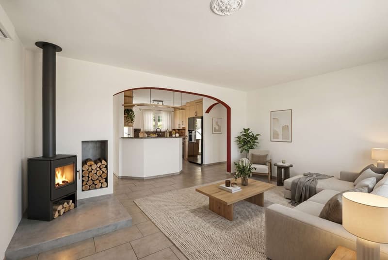 5.5 Zimmer Gartenwohnung - Wohnzimmer Möblierungsvorschlag