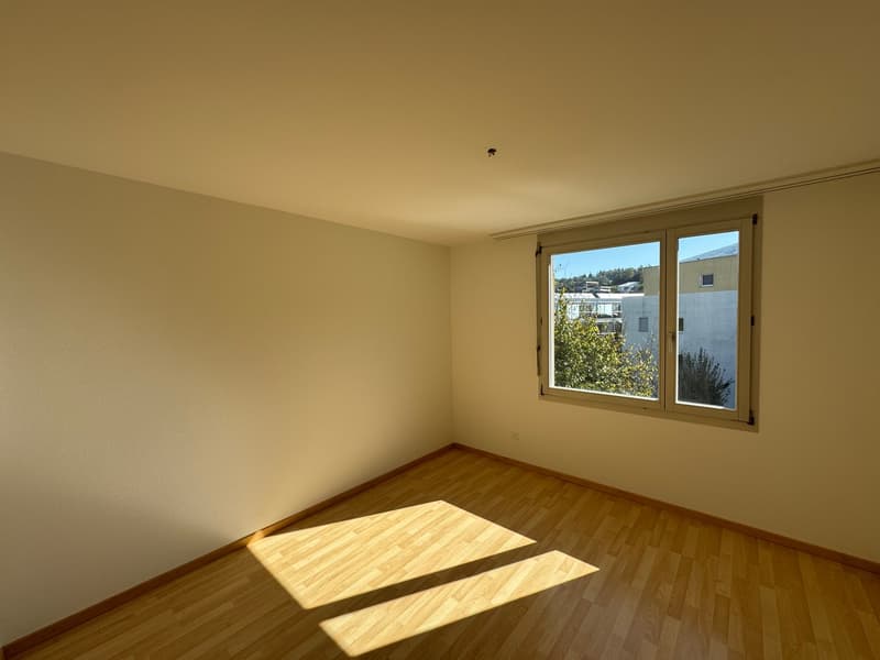 empty room, white walls, wooden floor, large window