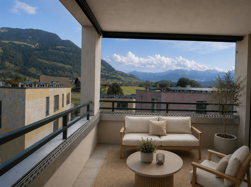 Loggia mit Blick Richtung Vierwaldstättersee