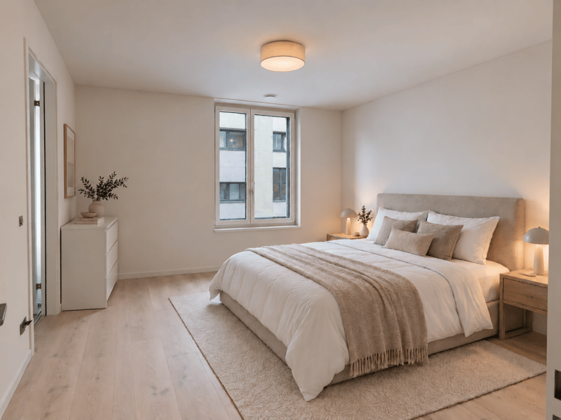 Schlafzimmer: Ruhiger Rückzugsbereich mit Badezimmer en suite