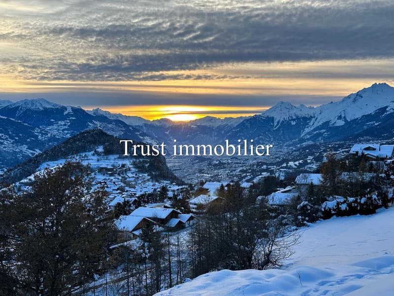 6000.Vue panoramique / Projet Chalet à vendre à Sergnou /Crans-Montana (1)