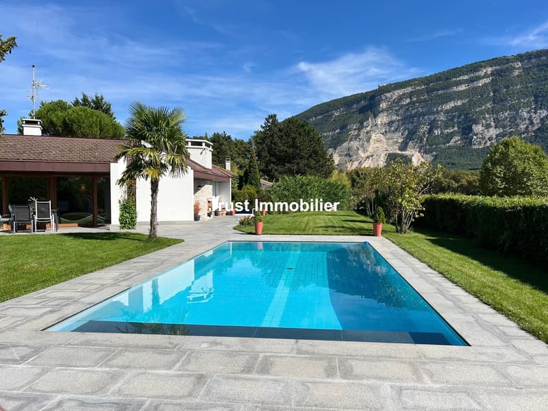 6029. VESSY : VILLA D'ARCHITECTE RÉNOVÉE AVEC VUE SALEVE (1)