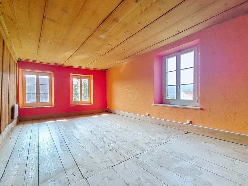 BRENLES, Ferme 5.5 p. de 1851 à rénover avec terrain agricole de 6000m2 potentiel. (8)