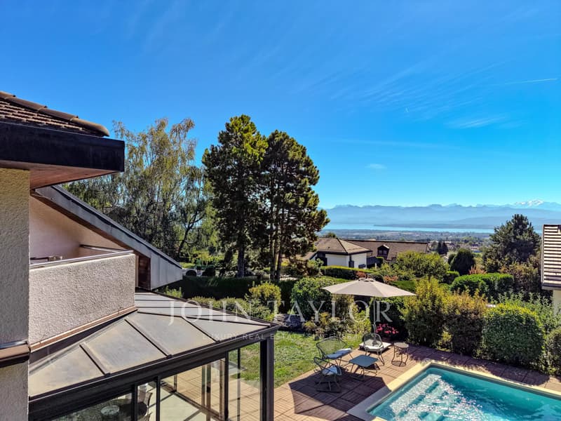 Villa avec piscine, vue lac et Mont-Blanc (13)