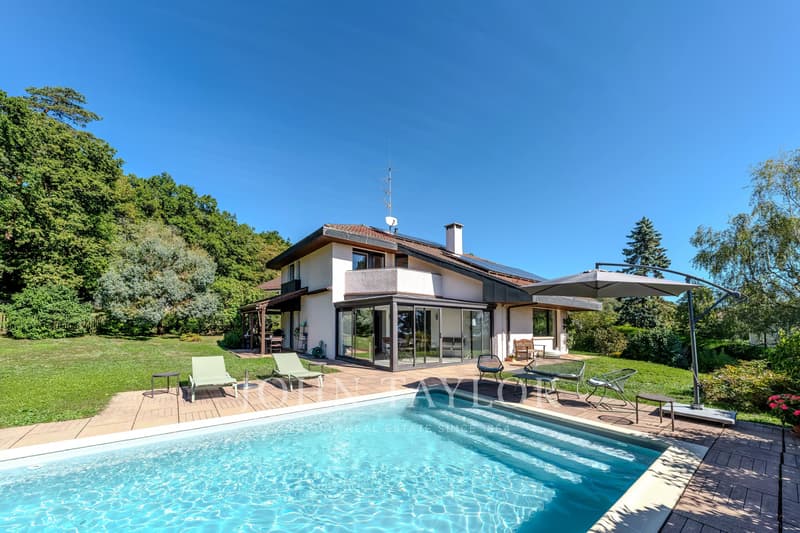 Villa avec piscine, vue lac et Mont-Blanc (1)