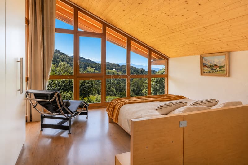 Beau châlet contemporain avec vue panoramique à Châtel-St-Denis (12)