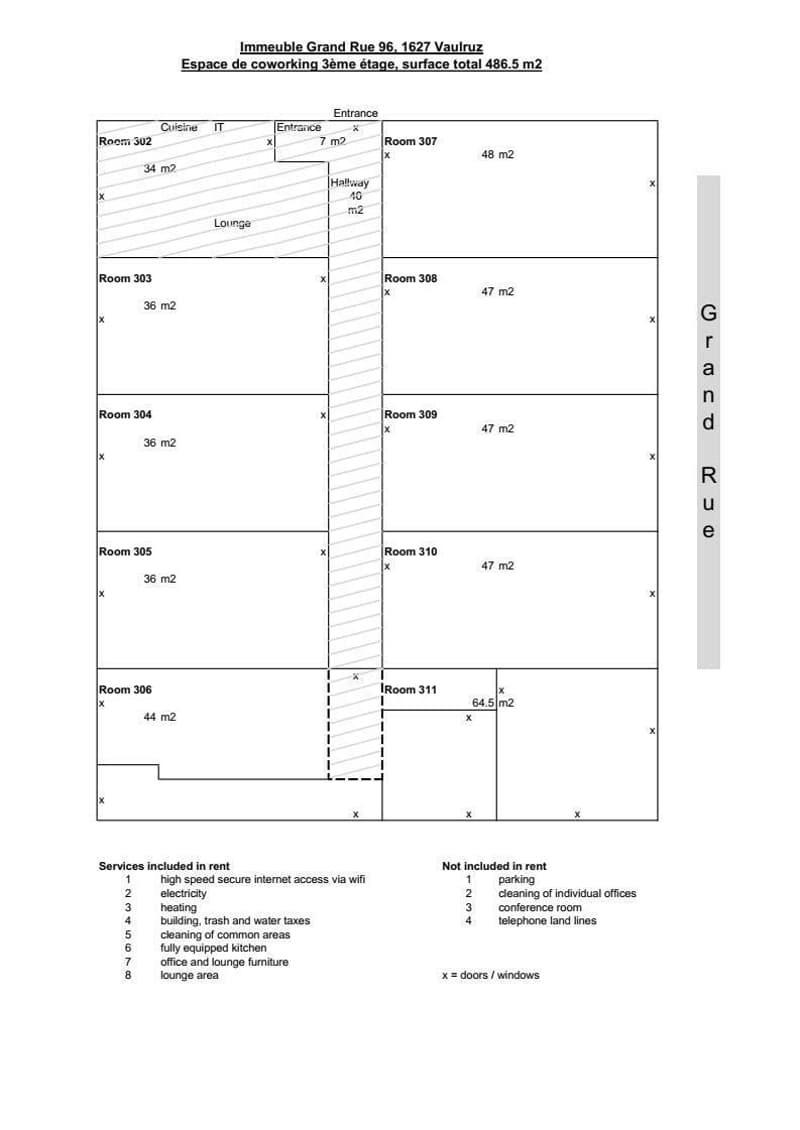 Large work surface with separate rooms (9)