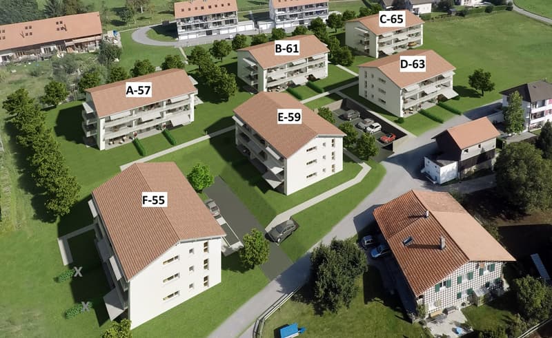 Schönes Apartment in Farvagny, 2.5 Zimmer mit großem Balkon (5)