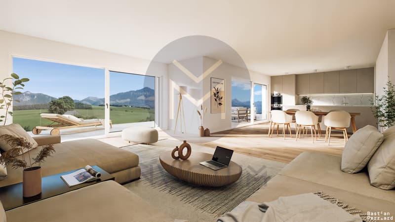 Exceptional attic in Riaz - 67 m² terrace & panoramic view (10)