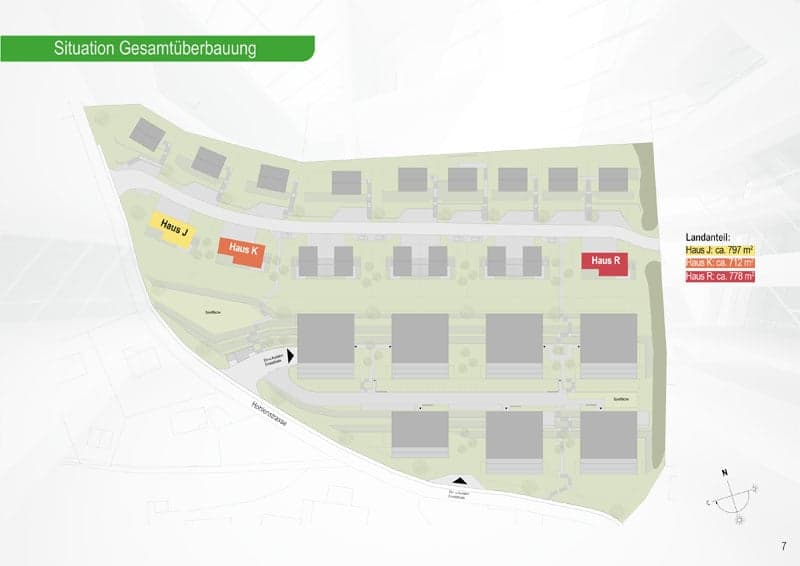 Situation Haus J, Haus K und Haus R