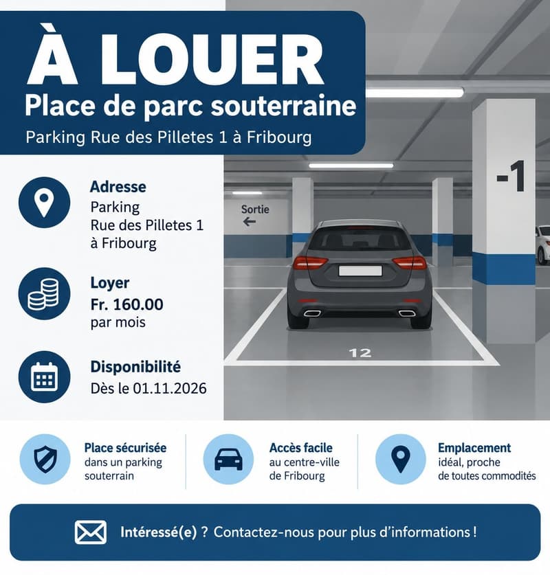 Place de parc soutterraine - Bd de Pérolles (1)