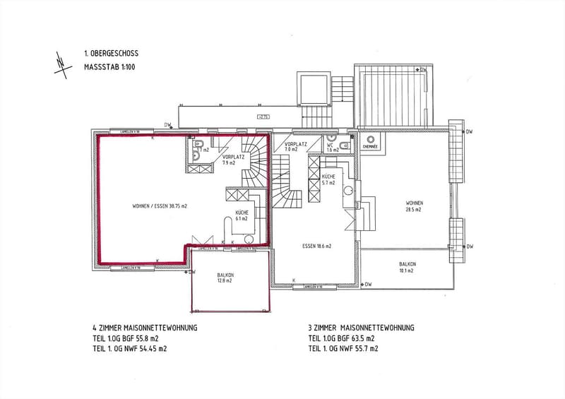 Stilvolle 4.0-Zimmer-Maisonette mit Galerie & Balkon (8)