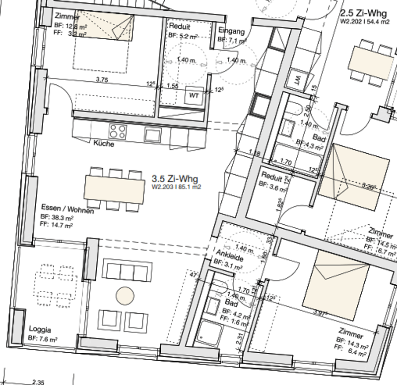 Moderne 3.5 Zimmerwohnung im 1. Obergeschoss im Herzen von Wettingen (7)