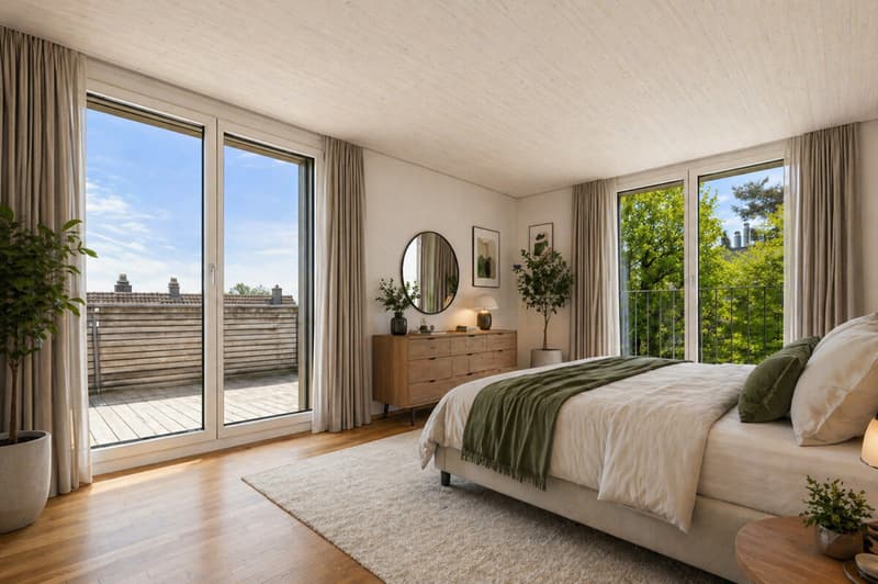 Schlafzimmer mit Terrasse