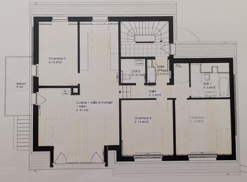 A louer - Appartement rénové de 4.5 pièces - St-Oyens (3)