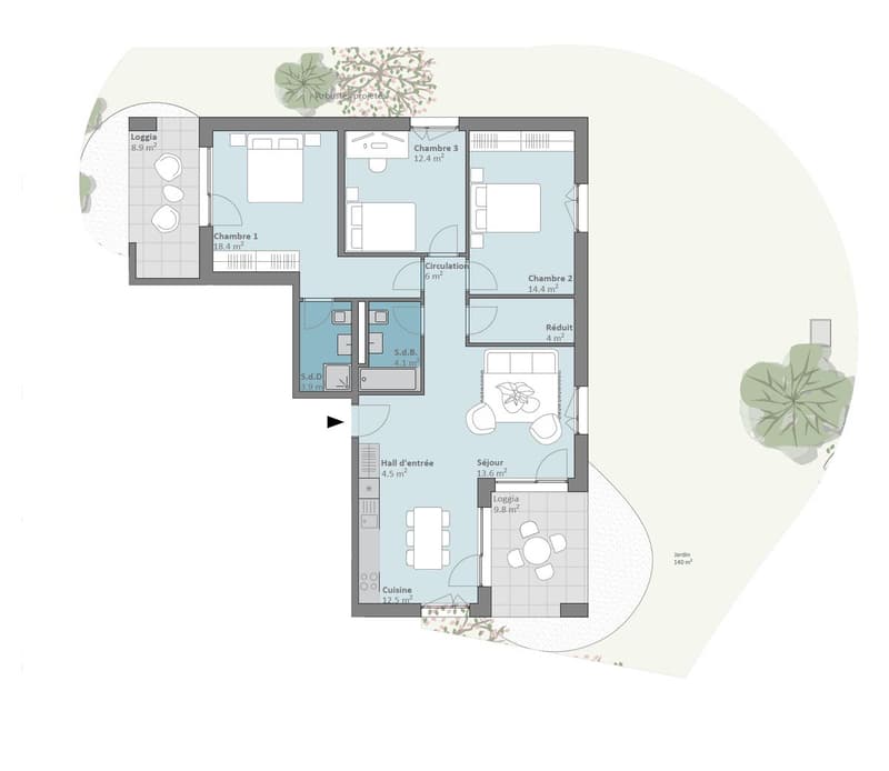 PLUS QUE 5 LOTS DISPONIBLES -  Prilly Buissonnière - 4,5 PIECES REZ-DE-JARDIN (7)