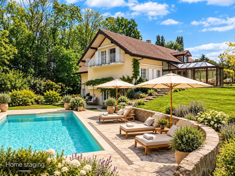 Villa de caractère avec vue panoramique sur le lac Léman, à deux pas de Genève (1)