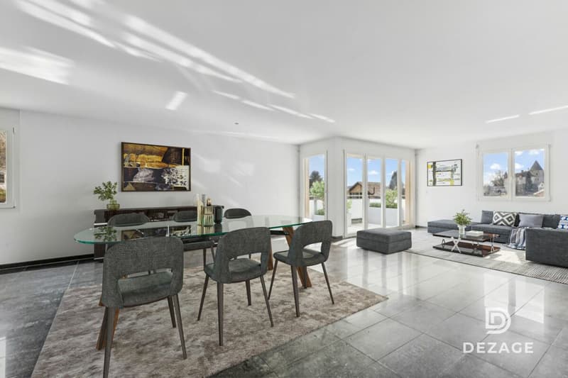 Grande appartamento familiare con balcone coperto e vista sul castello di Oron! (2)