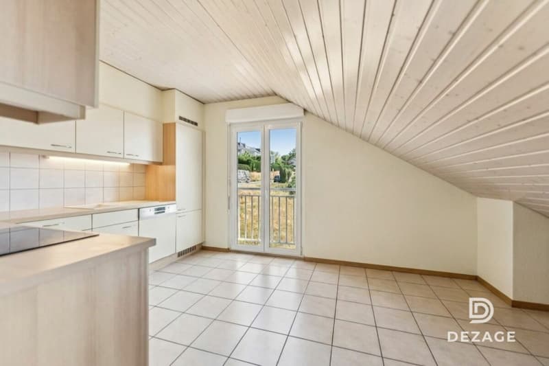 Spacious attic apartment with plenty of light near Lausanne with panoramic view of the lake (5)