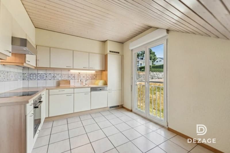 Spacious attic apartment with plenty of light near Lausanne with panoramic view of the lake (3)