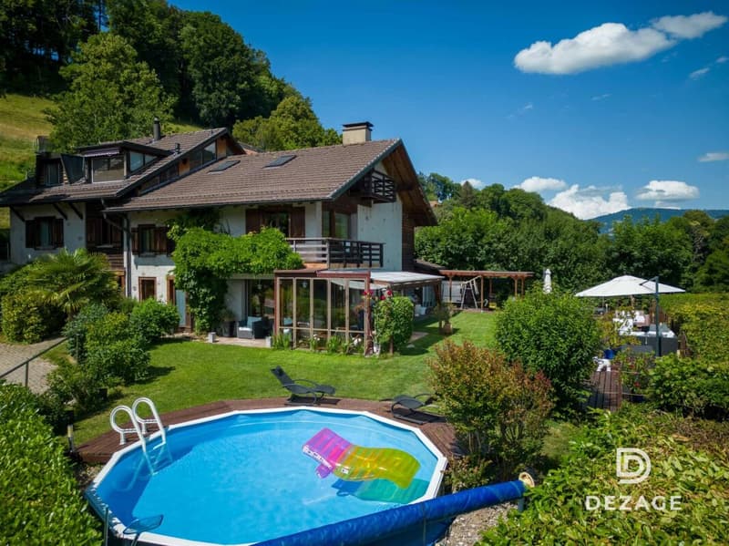 Maison familiale 7.5 pièces de 195 m² : 5 chambres, grand jardin, piscine et vue lac et montagnes à 10min du centre de Vevey (9)