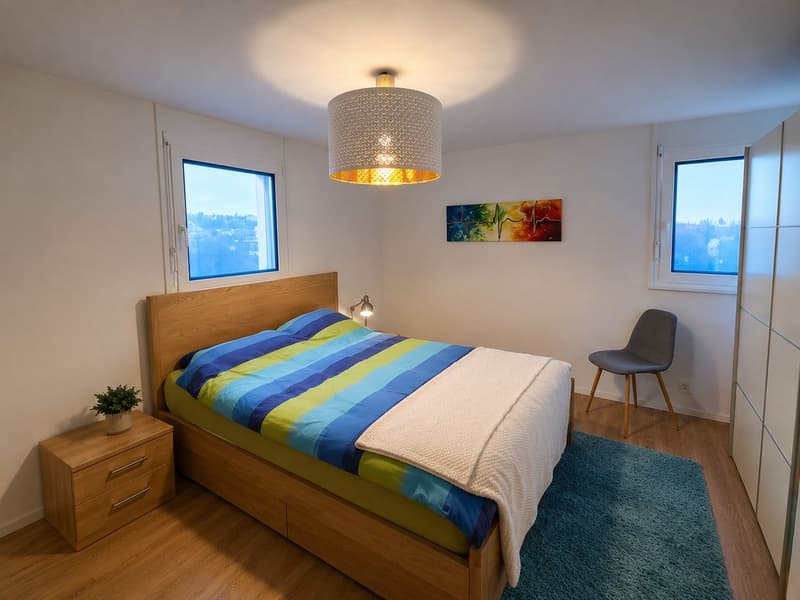 Appartement en attique avec  terrasse, garage double et place de parc extérieure (6)