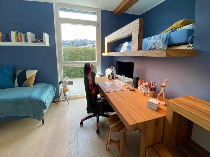 Wohnung mit 3,5 Zimmern, Garten und privatem Büro mit Heizung (4)