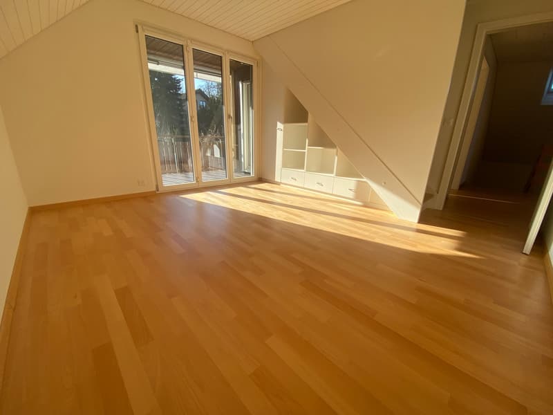 wooden floor, sliding glass doors, balcony