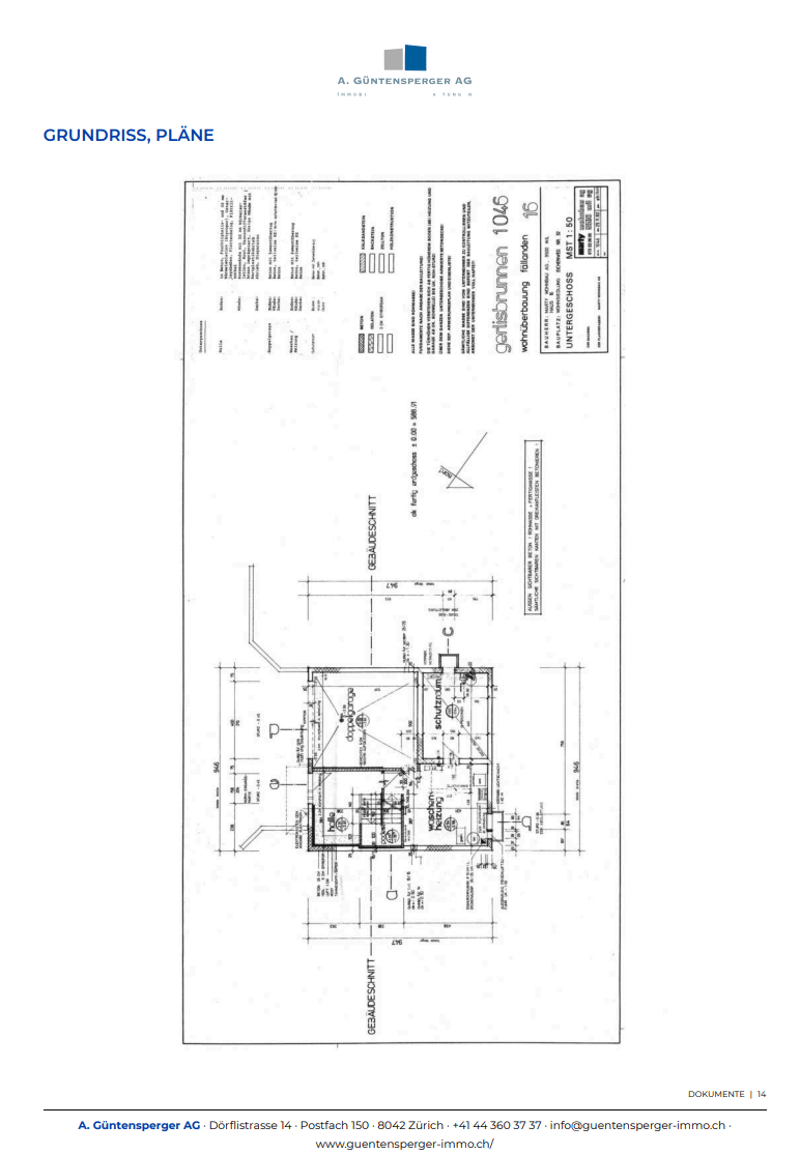 Main floor plan layout, dimensions, room labels, electrical outlets, plumbing, and structural details.