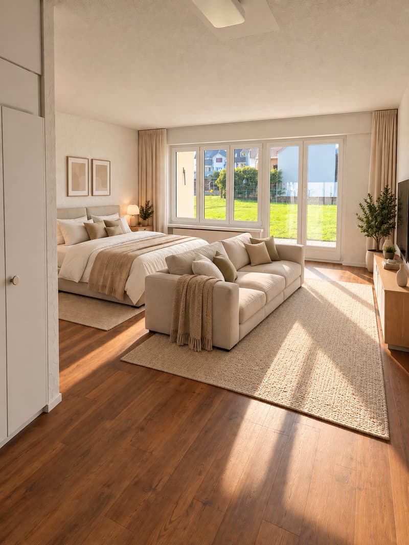 Gemütliche 1-Zimmer-Wohnung mit Sitzplatz inkl. Parkplatz (1)